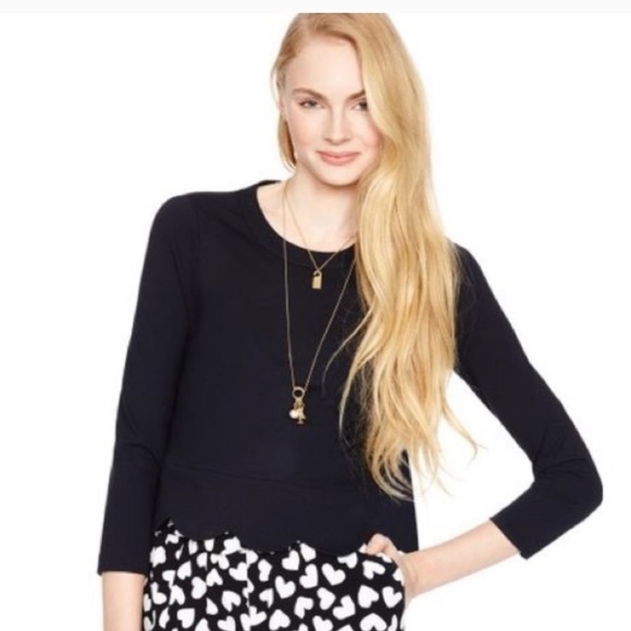 Kate spade ponte black scalloped bottom shirt - Picture 8 of 8